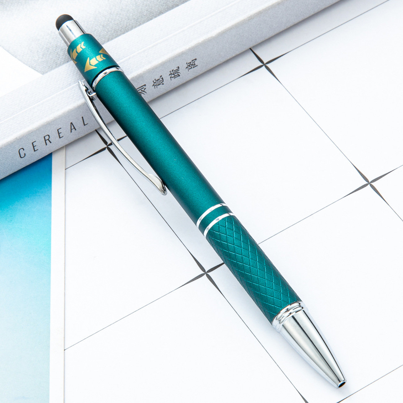 Presione bolígrafo de pantalla táctil para imprimir logotipo de los estudiantes para escribir regalos bolígrafo publicitario giratorio bolígrafo descompresor al por mayor