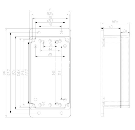 批发158*90*60mm 户外仪器仪表电子壳体 F2-2塑料防水盒 接线盒