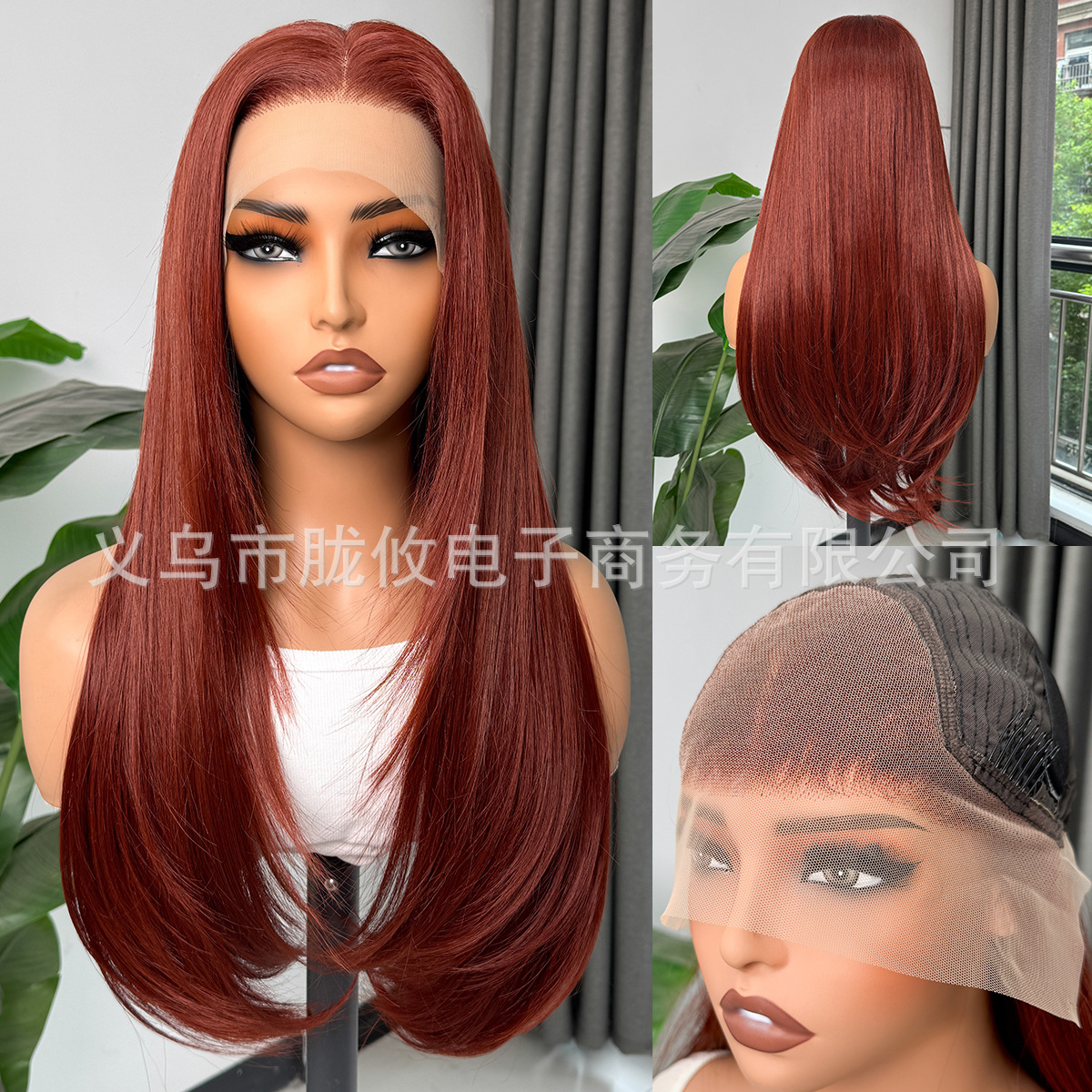 Frente transfronteriza de encaje pelucca pelucca negra tejida a mano 13 * 4 pelucca de cabello largo negro pelucca de cabello para mujeres image 46