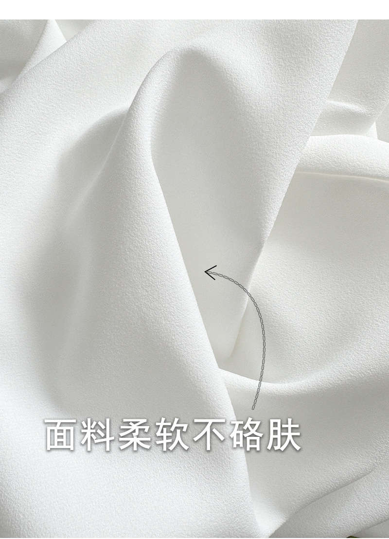 Áo sơ mi voan nữ dài tay công sở cỡ lớn — Áo sơ mi trắng dài tay không cúc chi tiết 13