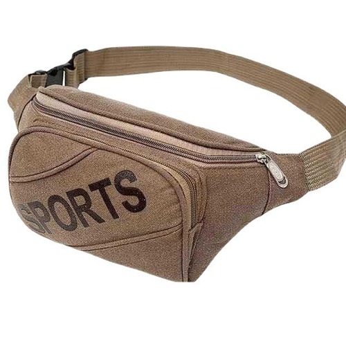 Factory Direct Sale Multifunctional Money Waist Bag Canvas Anti-Theft Money Bag Men's Outdoor Crossbody Casual Sports Waist Bag