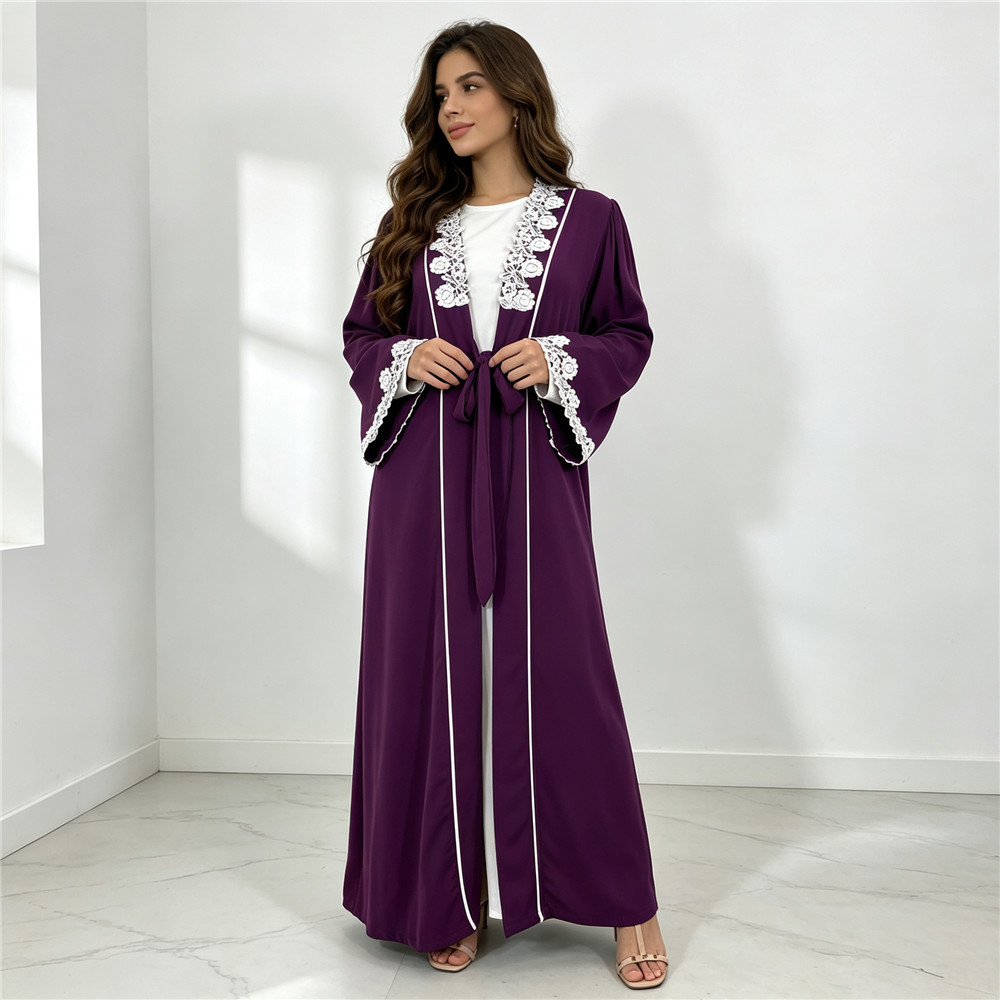 Cross-border fashion lace cardigan elegant foreign trade robe 1467