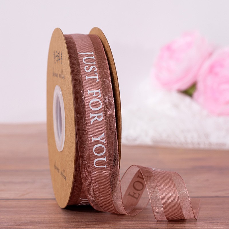 Cinta de embalaje de flores Inglés regalo de impresión para hornear pastel de embalaje cinta tienda de flores 2,5 cm cinta de nieve