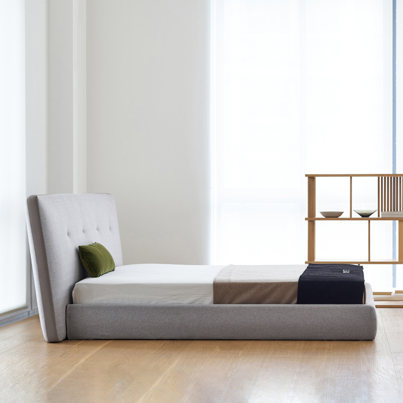 coconordic 意大利 Charles 實木灰色現代床北歐風床 簡潔優雅床