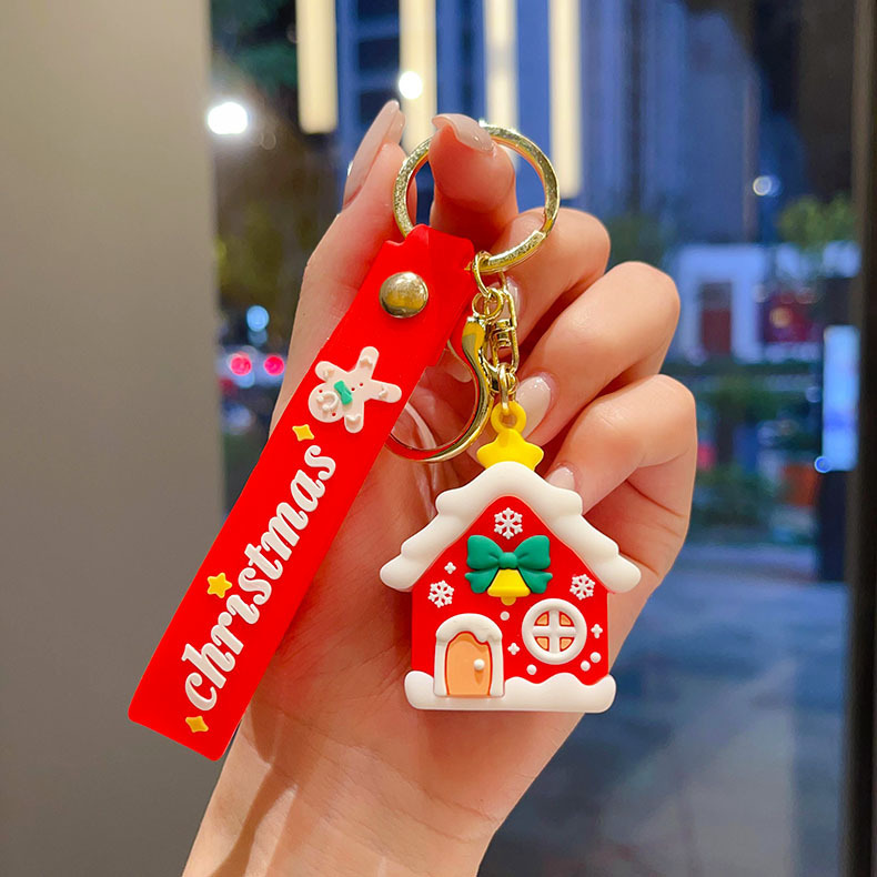 国境を越えたサンタクロースのキーホルダークリスマスペンダントクリスマスツリートナカイ人形バッグキーホルダープレゼント卸売り|undefined