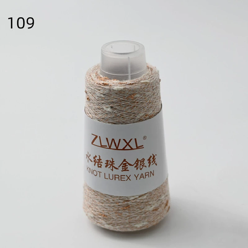Woven silk threads handmade, 50 gram, gold and silver