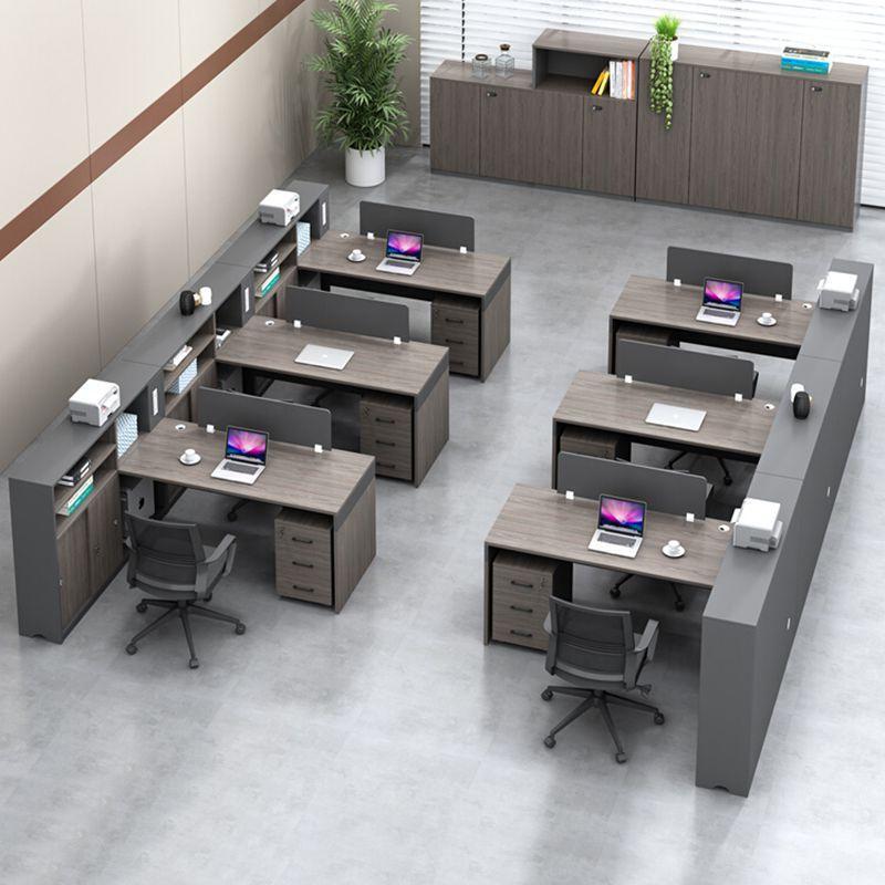 Office Furniture Financial Room Office Desk and Chair Combination Clerk Computer Desk Double Three-Person Card Holder Staff Screen Workstation