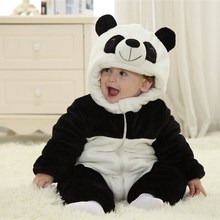 Flannel thickening animal 0-3baby children&#39;s clothing romper