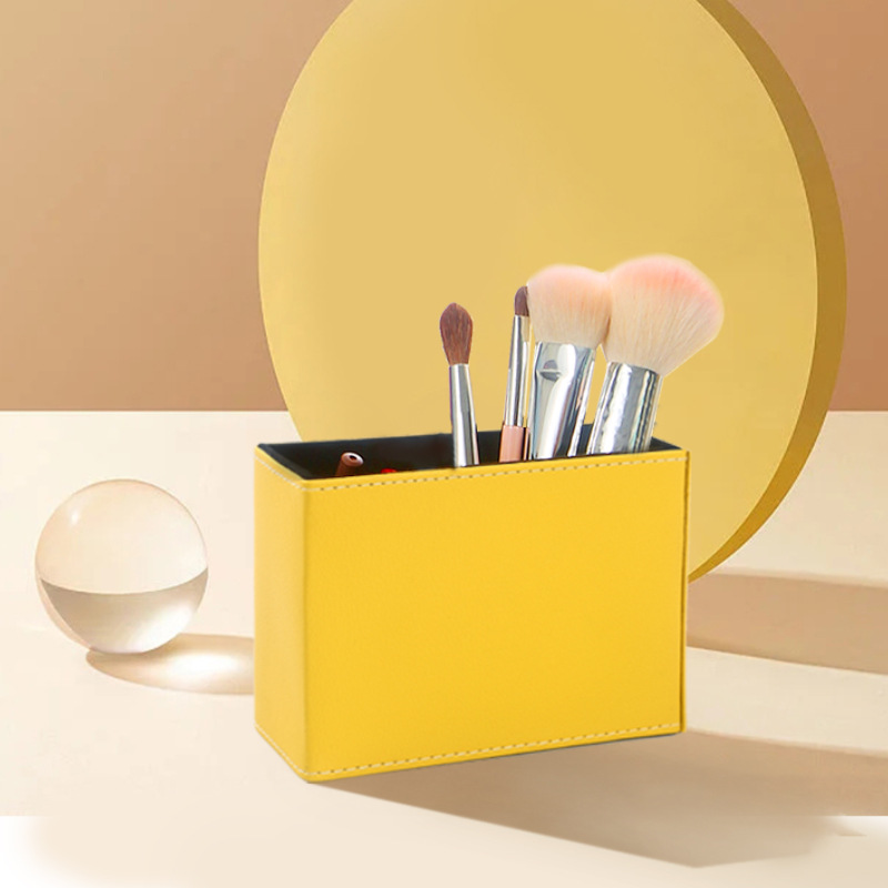 공장 재고 가죽 펜 홀더 사각형 책상 공급 간단한 스타일 문구 펜 홀더 스프레이 그림 펜 홀더 LG-B083