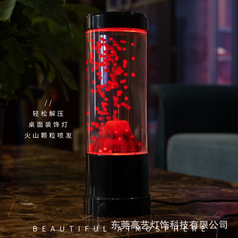 European and American decoration gift boy toy office low voltage seat belt battery simulation volcanic eruption lava lamp