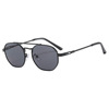 Fashionable metal sunglasses suitable for men and women, lens, internet celebrity, gradient