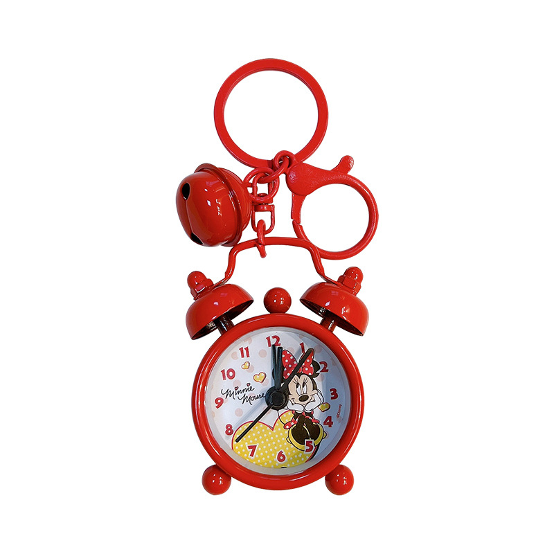 Creativo mini reloj de alarma llavero dibujos animados lindo coche pareja exquisita bolsa colgante pequeño regalo