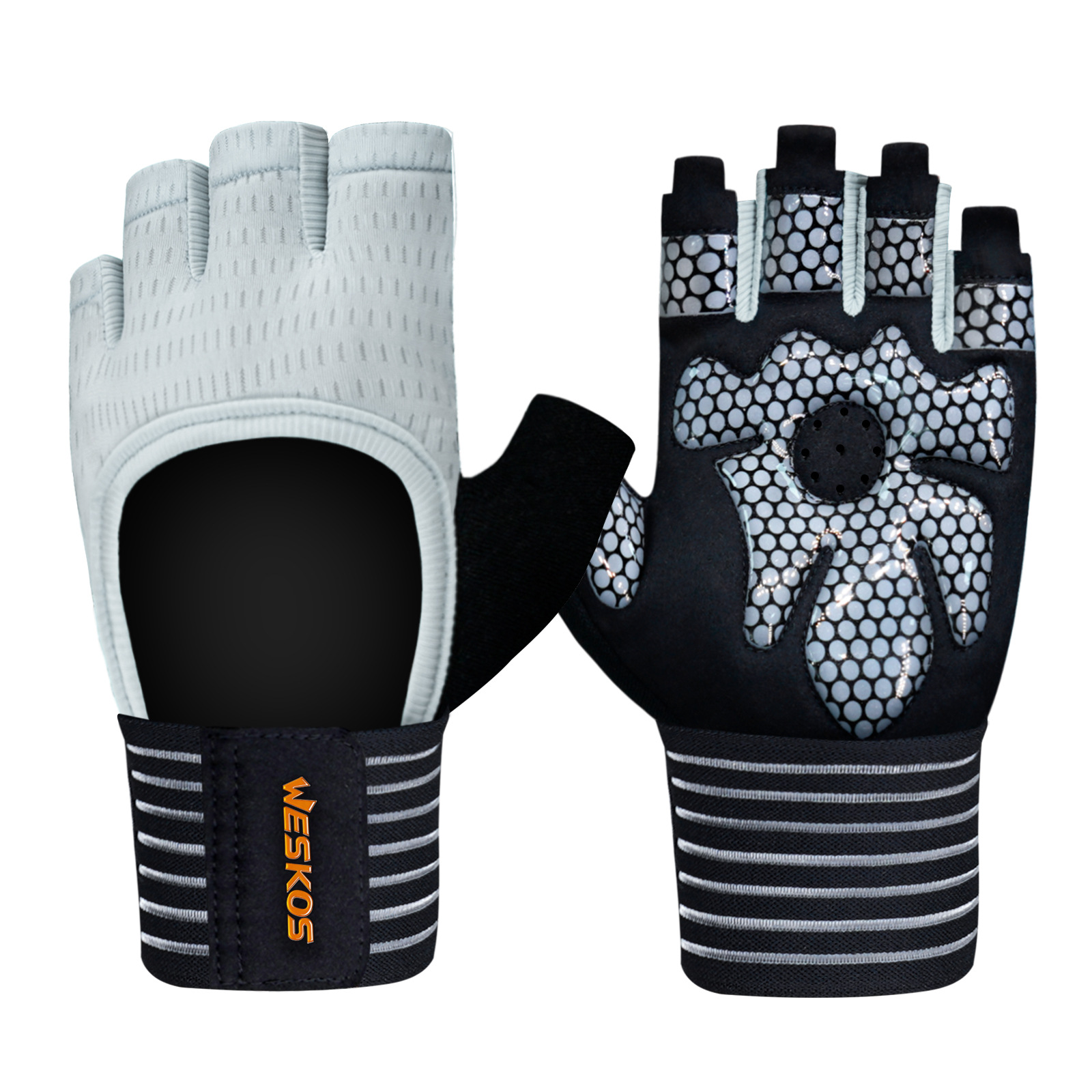 Guantes de fitness para levantamiento de pesas, guantes deportivos de medio dedo para hombres y mujeres, antideslizantes, resistentes al desgaste, entrenamiento con equipo, barra horizontal, protectores de muñeca para mancuernas, antiesguinces