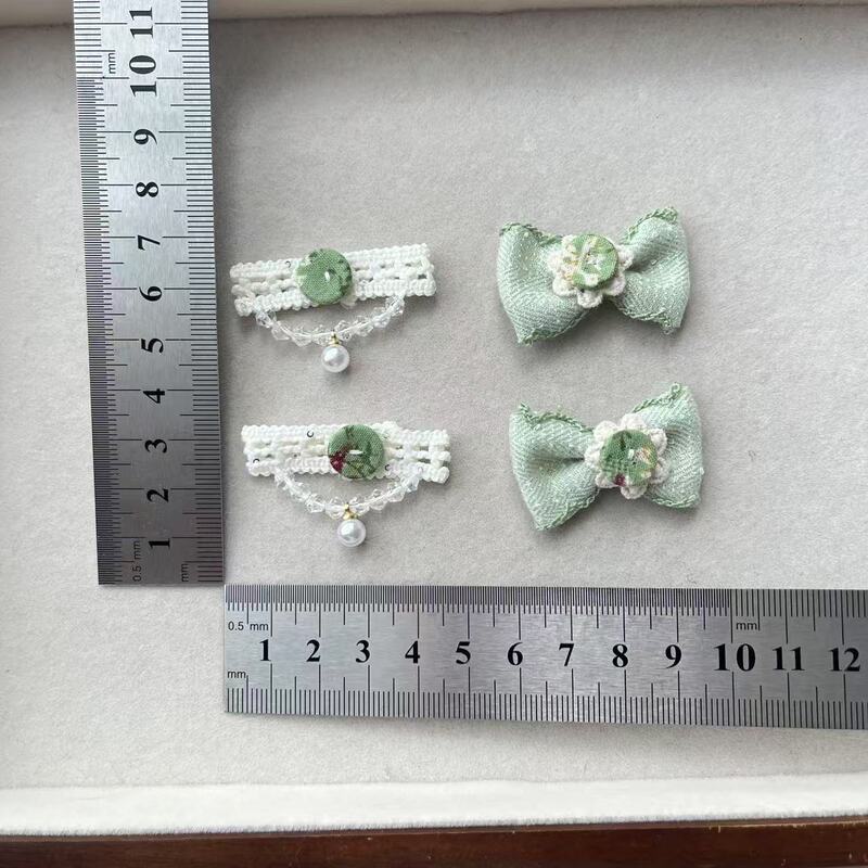 绿色田园风碎花蝴蝶结 挂珠服装辅料DIY饰品配件发夹手机壳箱包鞋|undefined
