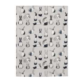 跨境新品灰色兔子印花平绒毛绒毯子秋冬天保暖沙发毯子室内盖毯
