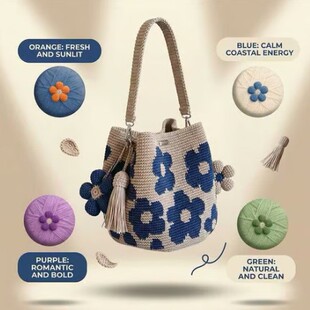 �羳Handmade Crochet Flower Tote�ֹ��h���������ذ�