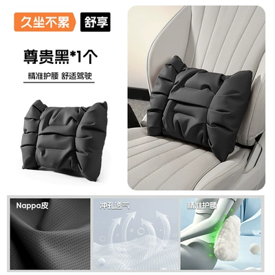 Headrest: and Neck Pillow - yunrou-bubble-cotton-lumbar-support-noble-black-single