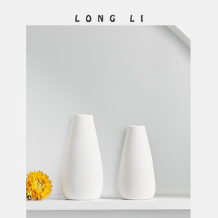 Longli Porcelain Classic Ceramic Vase European-style Creative Home Mini Office Ornaments Decorative Flower Ornament Dried Flower Ornament Lu Bao