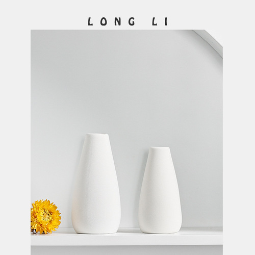 Longli Porcelain Classic Ceramic Vase European Creative Home Mini Office Ornament Decor Flower Pot Dried Flower Vase Lubaobao
