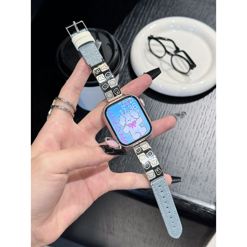 Vải bò xanh lam nhạt / 38/40/41/(thế hệ 10 42mm) thông dụng