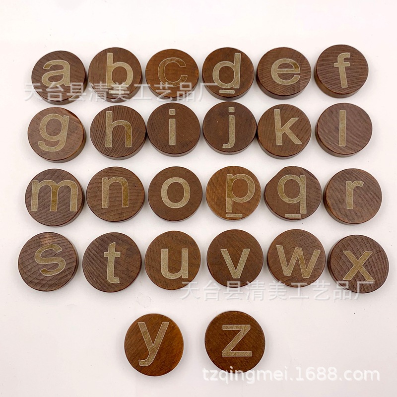 30mm madera grabado 26 letras/números oblea 7mm grueso madera grabado A- Z letras oblea