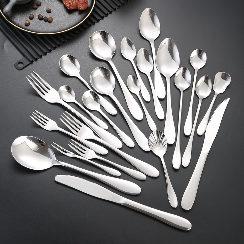 1012 Stainless Steel Knife, Fork and Spoon Set Hotel Western-style Steak Knife and Fork Four Main Pieces Coffee Spoon Dining Spoon Soup Spoon Tinker Spoon 1012 Stainless Steel Knife, Fork and Spoon Set Hotel Western-style Steak Knife and Fork Four Main Pieces Coffee Spoon Dining Spoon Soup Spoon Tinker Spoon