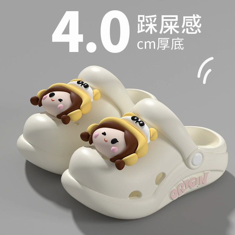 Симпатичные детские туфли с дырками летом толстые подошвы для мальчиков и девочек тапочки на открытом воздухе