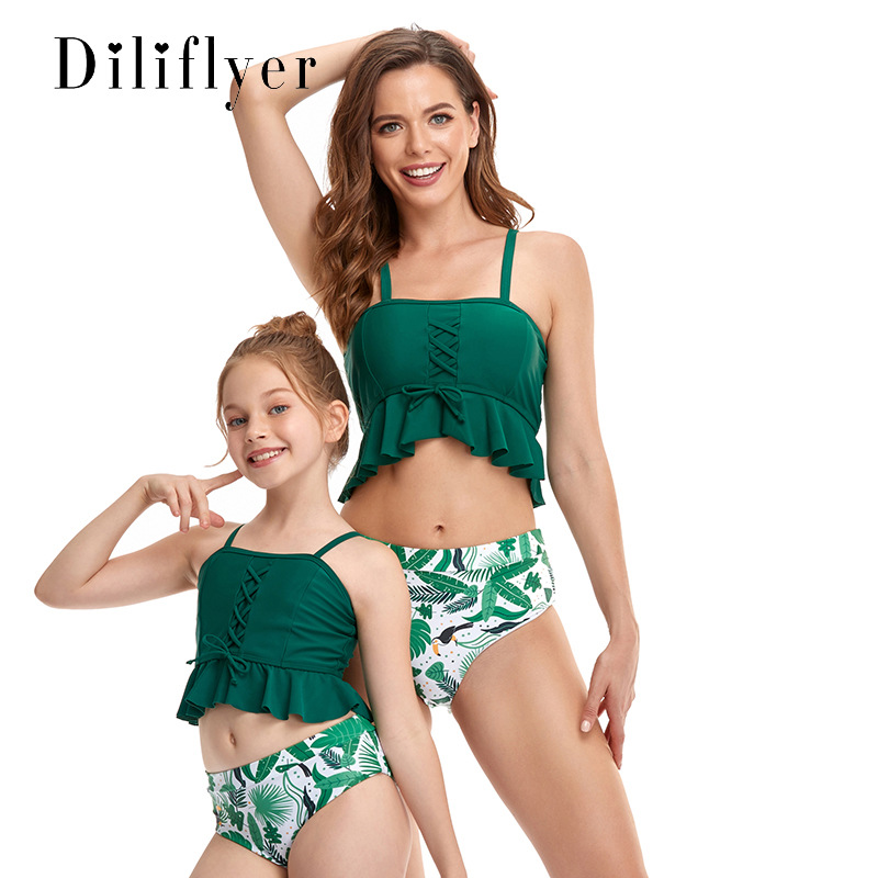 Parent Child Vest Bikini Conservative High Waist