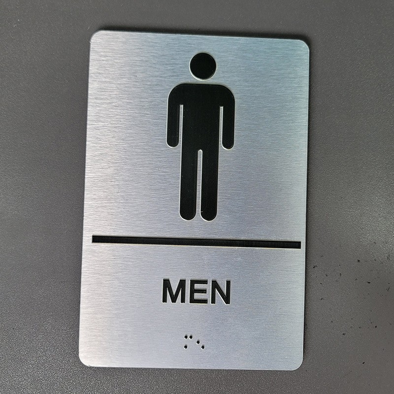 现货外贸英文盲文标牌男女洗手间触摸MEN WOMEN Braille signage