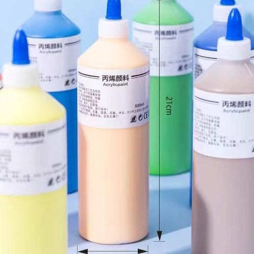Bulk 24-color 500ml large bottle acrylic paint for children's painting and doodle DIY waterproof plaster doll paint