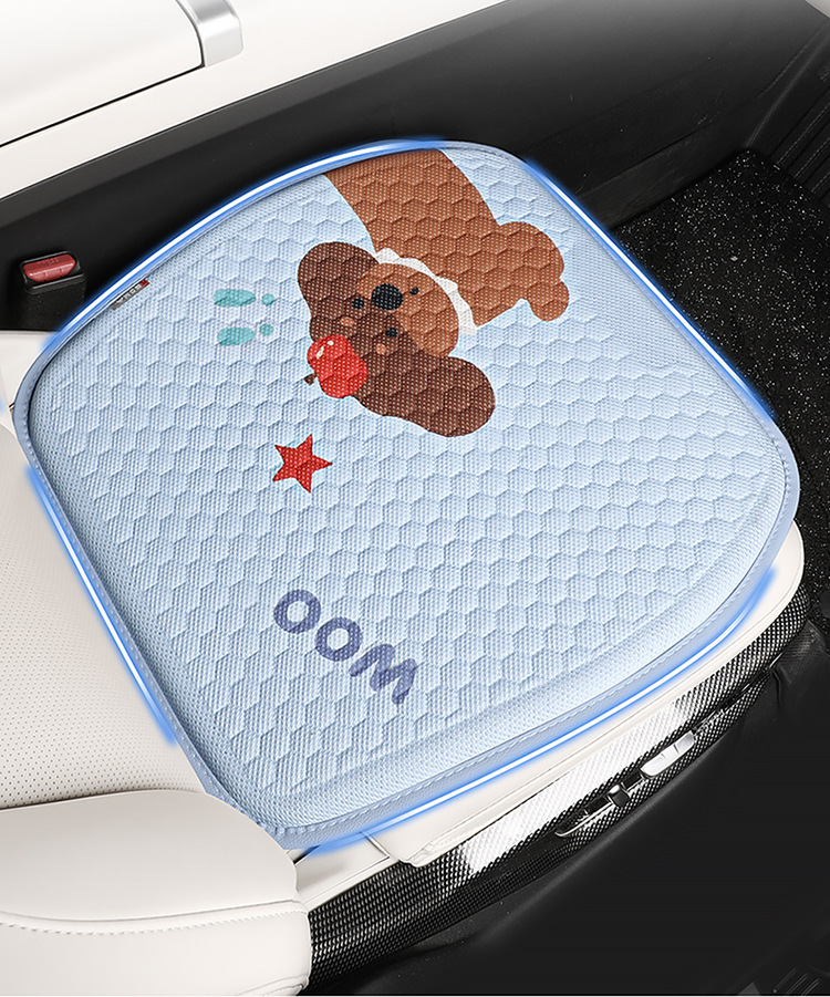 Summer car seat cushion cool cushion car seat cushion cartoon cold gel three-piece set sedentary fart cushion summer breathable seat cushion