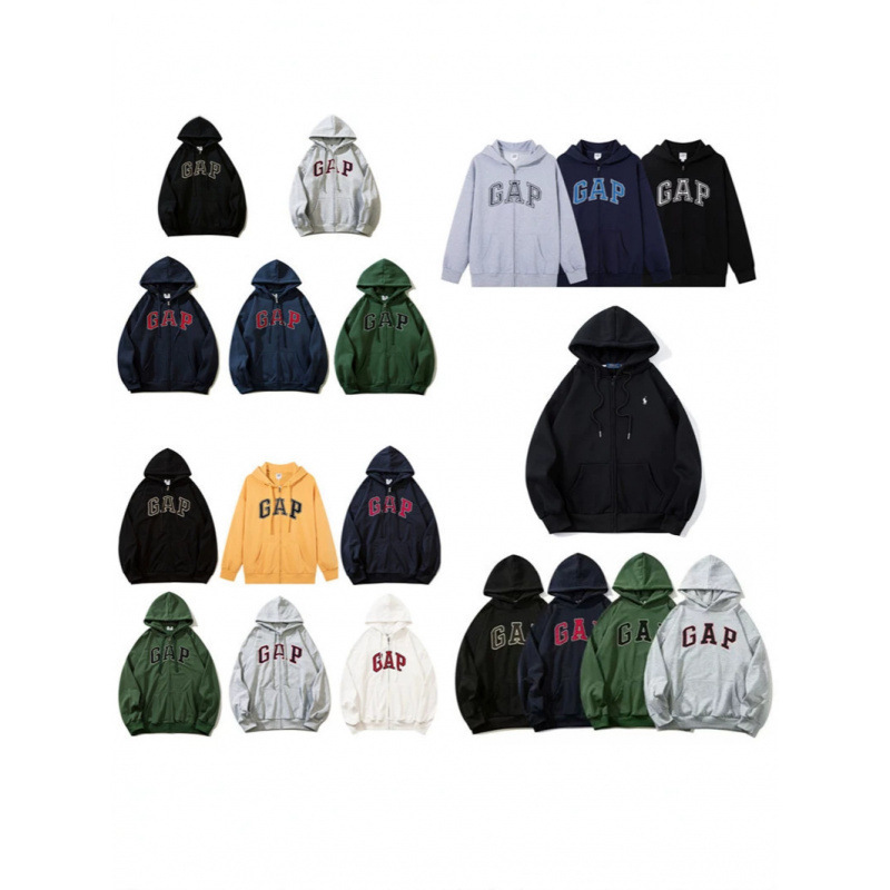 26GAP cross-border hooded sweatshirt for men and women, zippered, loose fit, high street fashion brand, letter embroidery, fleece-lined jacket, casual style 26GAP cross-border hooded sweatshirt for men and women, zippered, loose fit, high street fashion brand, letter embroidery, fleece-lined jacket, casual style