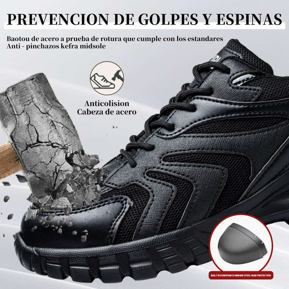 New Men's Anti-Piercing, Anti-Stabbing, Breathable, Lightweight, Durable Steel-toe Kevlar Protective Shoes for Cross-border Manufacturers
