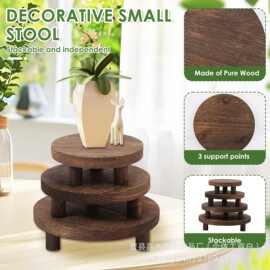 跨境实木增高支架跨境浴室洗漱品托盘香薰蜡烛底托奶茶店蛋糕座