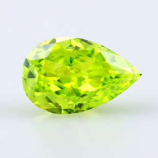 Drop-Shaped Ice Flower Cut Apple Green Synthetic Gemstone Jewelry Main Stone Pear-Shaped Ring Face High Carbon Diamond Loose Stone