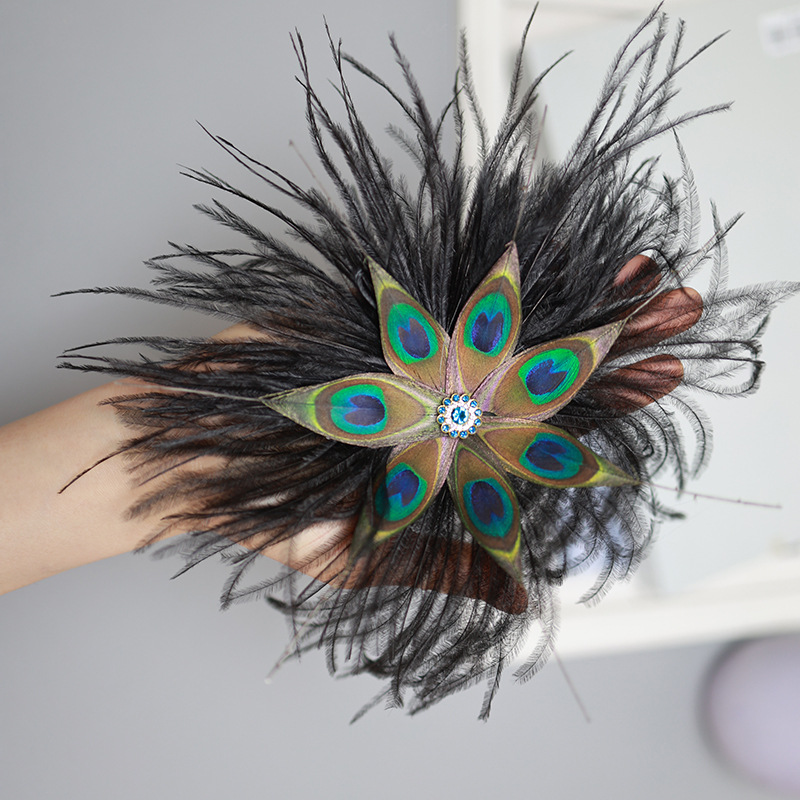Plumas negras al por mayor diy materiales hechos a mano bolsas accesorios accesorios para niños jardín de infantes creativo curso de arte