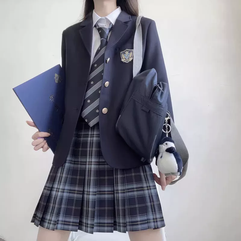 Mountain tea, black suit, student pleated skirt, jacket, for teenagers