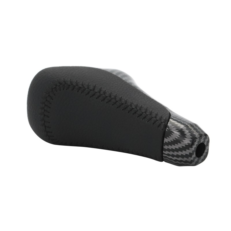 Suitable for Toyota gear head shift lever handball 8mm threaded carbon fiber black leather car gear shift handball