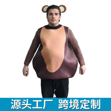 跨境新款猴子主题表演服 搞怪派对舞台套装 角色扮演幽默装复合装