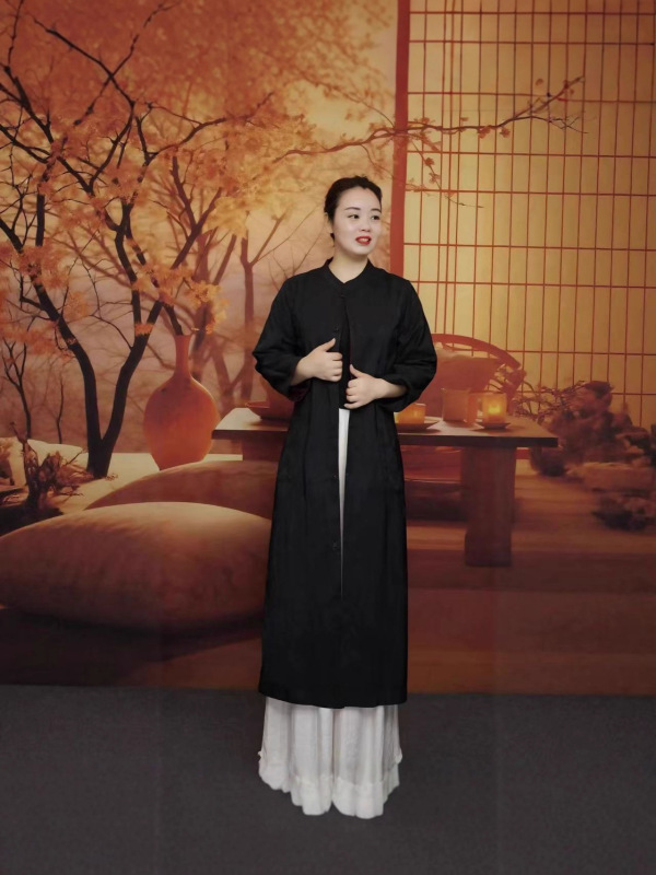 双面双穿新中式国风桑蚕丝油皮子外套女2025新款中年女中长款风衣|undefined