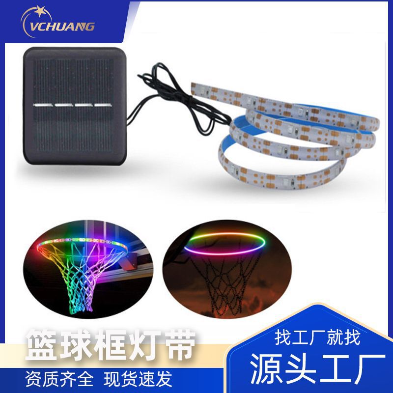 Led Basketball Hoop Light Strip Solar Sensor Light Basketball Light Solar Panel Outdoor Light Control