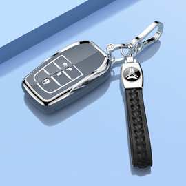 适用于丰田车钥匙套卡罗拉亚洲龙雷凌凯美瑞威兰达银边壳编织扣套