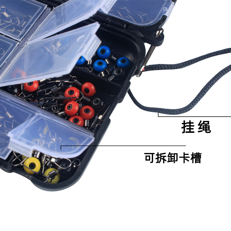 Nuevo 177 piezas accesorios de pesca traje anzuelo/giratorios/colgante de plomo Luya Pesca de Mar Kit de pesca de roca