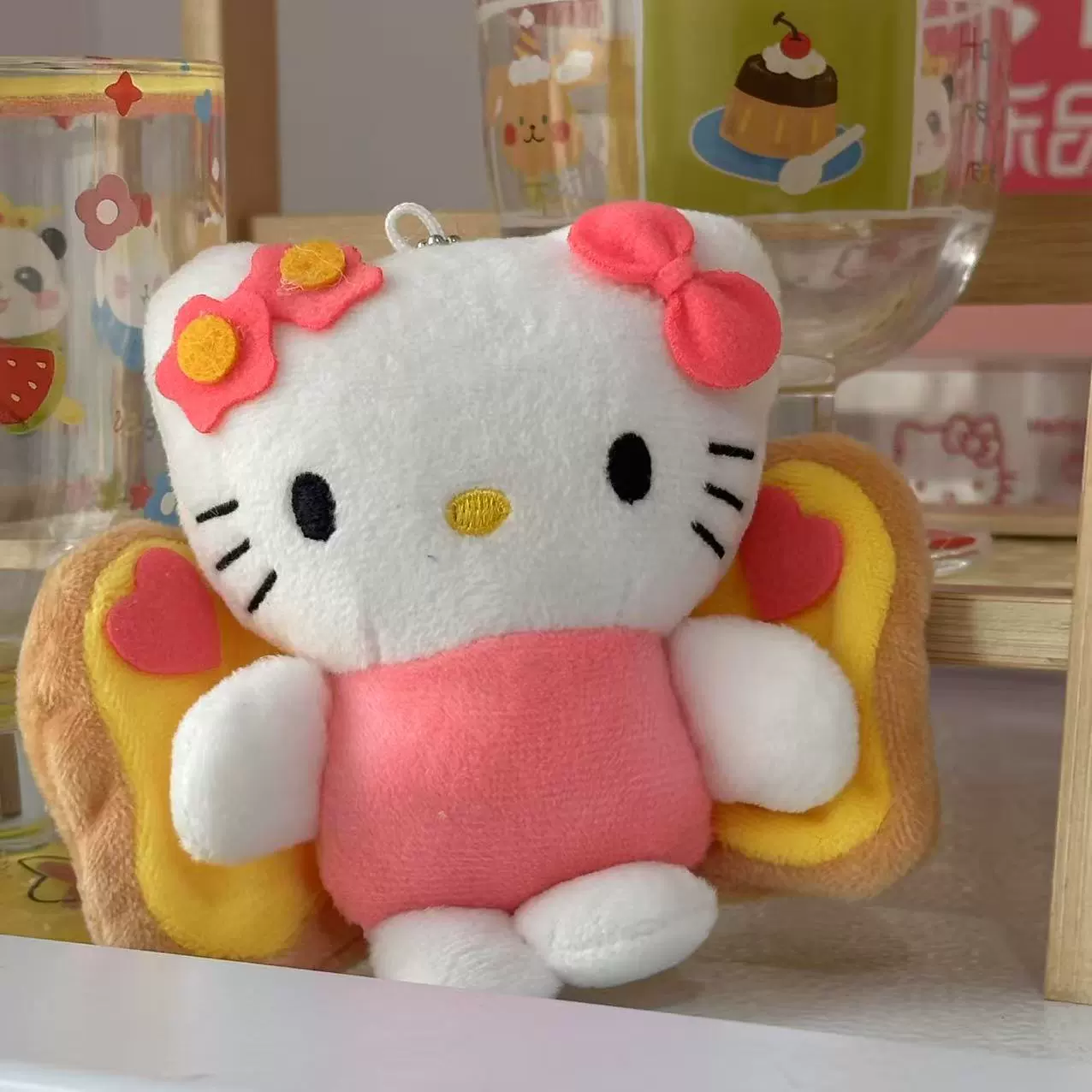 Плюшевый брелок-подвеска Hello Kitty, милый кукольный брелок для сумки, 11 см, легкий и прочный