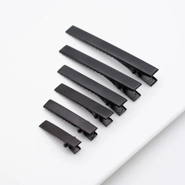 Square Duckbill Clip DIY Hairpin Base Handmade Hairpin Base Black Metal Alligator Clip Iron Hairpin