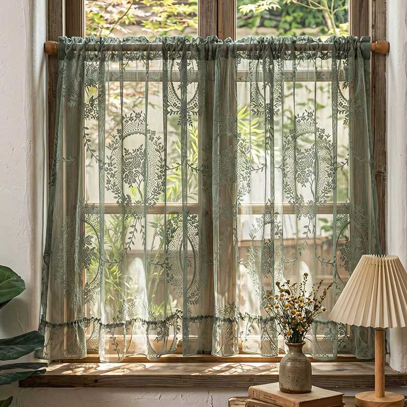 New Style Curtains, Door Curtains, French Lace Sheer Curtains, Light-Transmitting Ambiance Kitchen Short Curtains, No-Drill Half Curtains, Bay Window Curtains, Cross-Border New Style Curtains, Door Curtains, French Lace Sheer Curtains, Light-Transmitting Ambiance Kitchen Short Curtains, No-Drill Half Curtains, Bay Window Curtains, Cross-Border