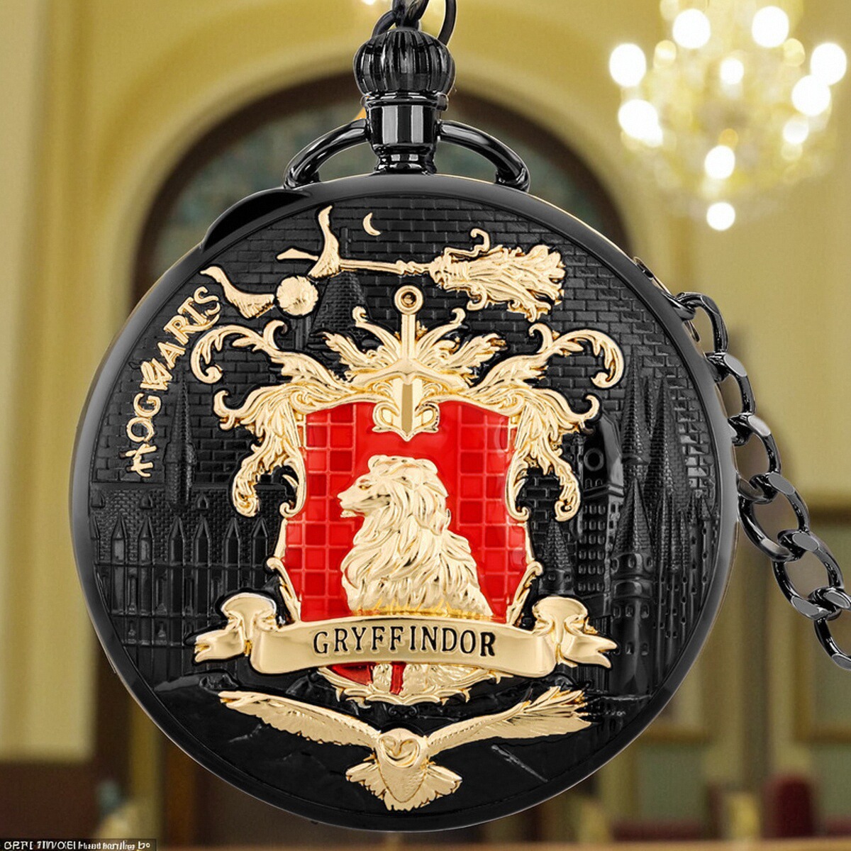 New Product Creative Music Box Music Pocket Watch Harry Potter Gryffindor House Glue Pocket Watch Cross-Border Quartz