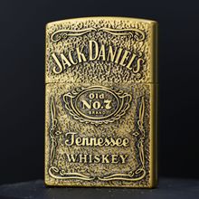 1039杰克丹尼金属浮雕充气打火机气体砂轮明火高档跨境外贸厂家