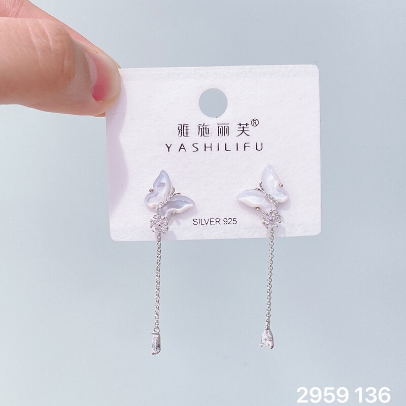 Yashilifu s925 スターリングシルバー新しい絶妙な小さなジルコン光沢のあるイヤリングシンプルで多用途の女性のイヤリング|undefined