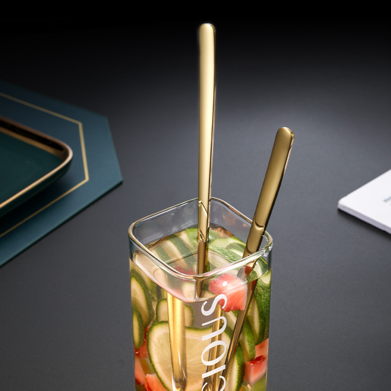 304 cuchara de acero inoxidable mango largo cuchara de hielo coreana barra barra barra barra de licor creativa postre cuchara de hielo cuchara de café